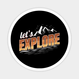 Logo Let's Explore On Camping Magnet